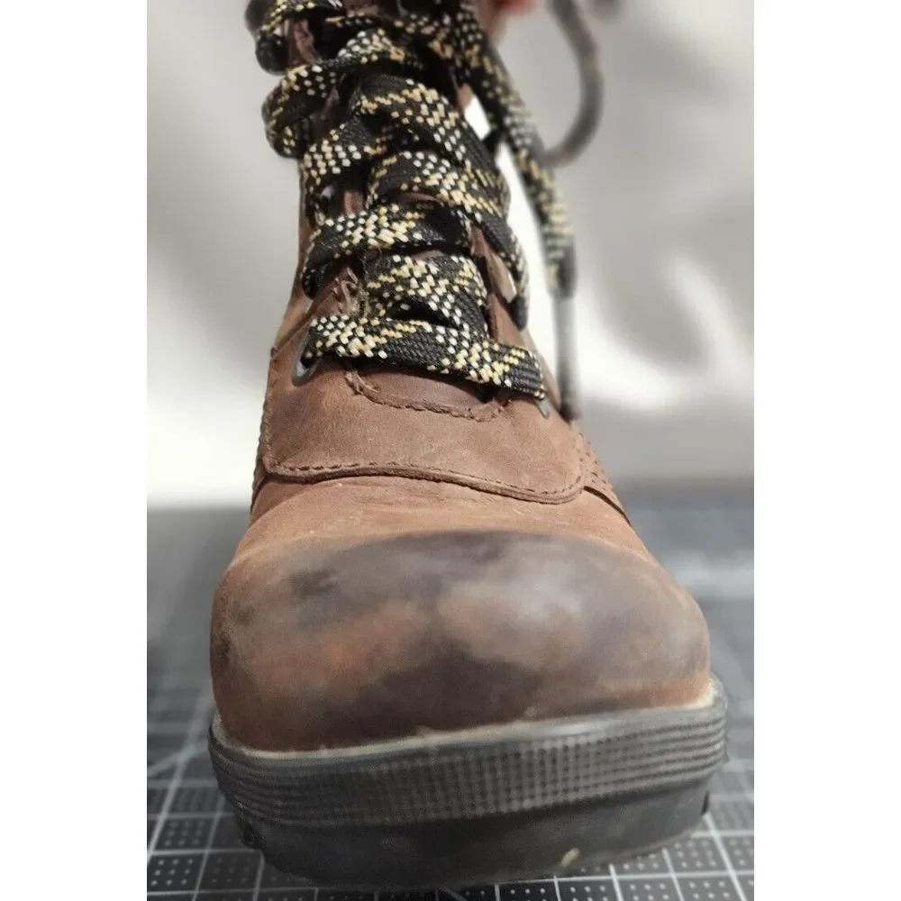 SOREL woman‎ Lexi wedge brown waterproof leather ankle boots US 6
